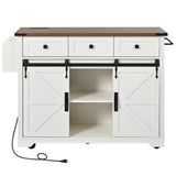 BABOOM White Mdf Base with Composite Top Rolling Kitchen Island (28.7-in x 53.8-in x 37-in)