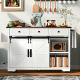 BABOOM White Mdf Base with Composite Top Rolling Kitchen Island (28.7-in x 53.8-in x 37-in)