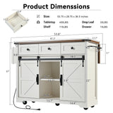BABOOM White Mdf Base with Composite Top Rolling Kitchen Island (28.7-in x 53.8-in x 37-in)