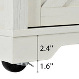 BABOOM White Mdf Base with Composite Top Rolling Kitchen Island (28.7-in x 53.8-in x 37-in)