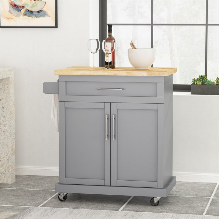 BABOOM Gray Composite Base with Composite Top Rolling Kitchen Cart (18-in x 32-in x 34.5-in)