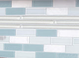 Elida Ceramica White Glass Pencil Liner Tile, Glossy – 11.81 in L x 0.51 in W x 10 mm T