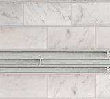 Elida Ceramica Silver 12-in x 12-in Glass Pencil Liner Tile