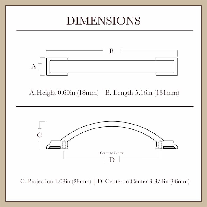 allen + roth Eugene (76Mm) Center to Center Arch Handle Drawer Pull