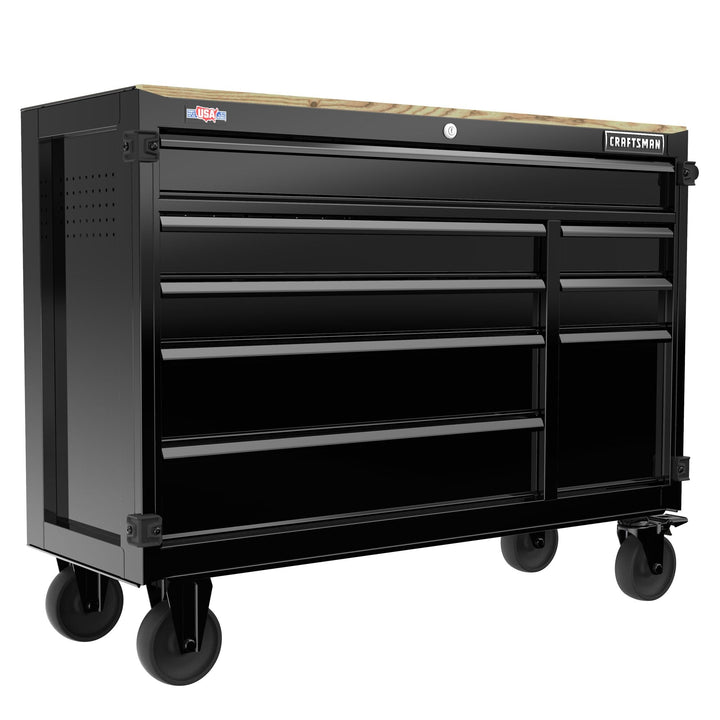 CRAFTSMAN Premium 2000 Series 51.2-in L x 39.5-in H 8-Drawer Rolling Black Wood Work Bench