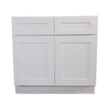 Design House Brookings 36-in W x 34.5-in H x 24-in D White Maple L-shaped 2-Drawers Base Fully Assembled Plywood Cabinet (Recessed Panel Shaker Style)