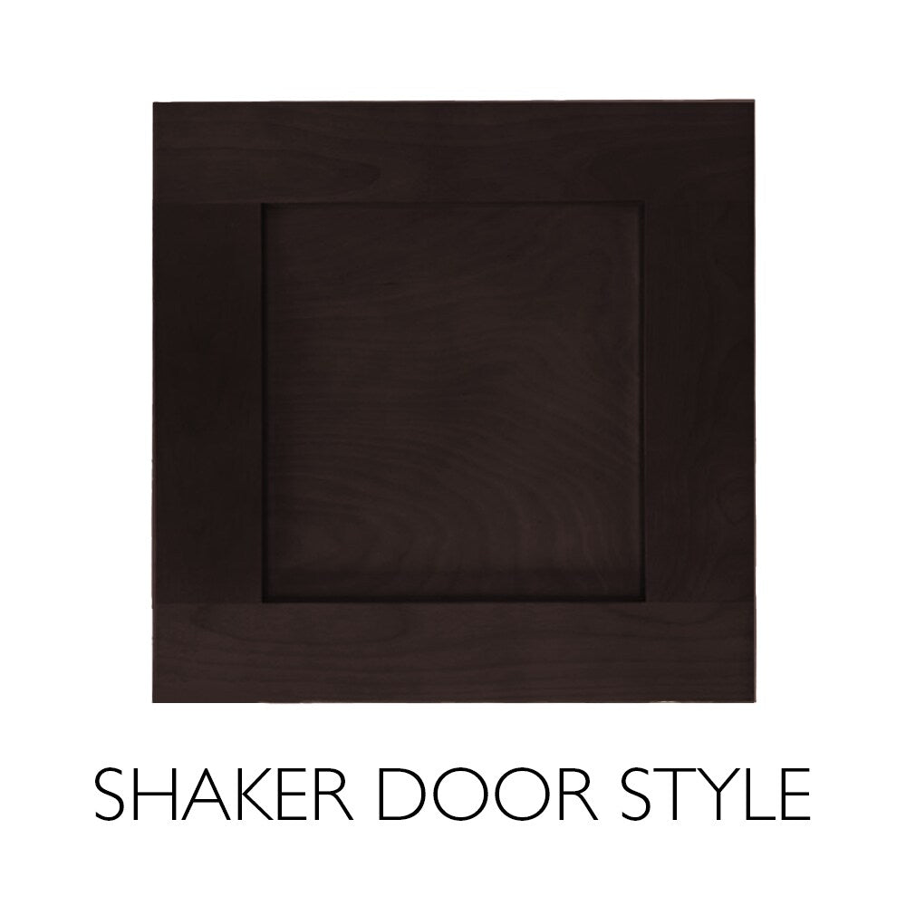 Design House Brookings 18-in W x 36-in H x 12-in D Espresso Maple Wall Ready To Assemble Plywood Cabinet (Recessed Panel Shaker Door Style)