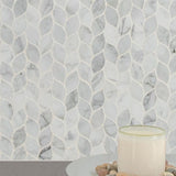 MSI Calacatta Blanco 12 in. x 13 in. x 10mm Polished Marble Mesh-Mounted Mosaic Tile (10.80 sq. ft./case)