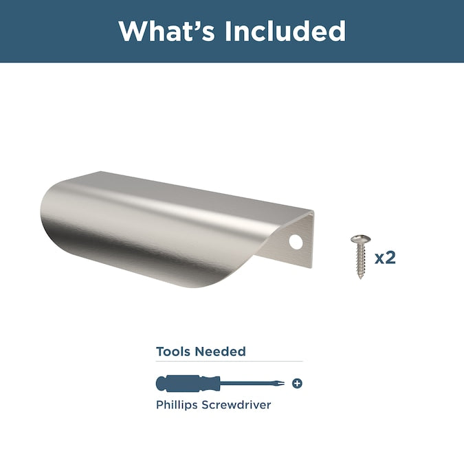 Franklin Brass Edge 4-in (102Mm) Center to Center Satin Nickel Novelty Finger Drawer Pull