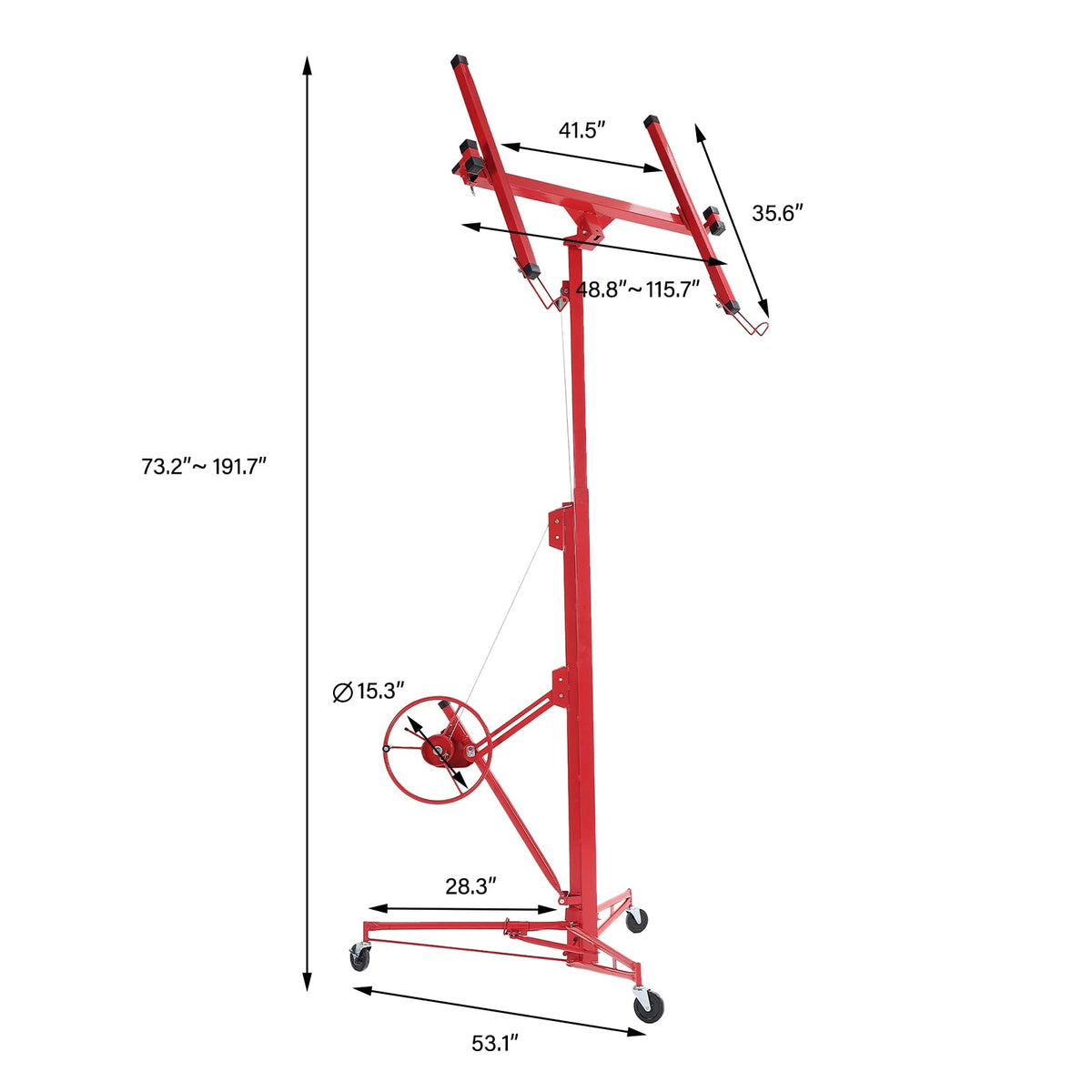 Maocao Hoom 16ft Drywall Lift 16-ft H x 53.1-in L x 53.1-in W Steel Drywall Lift