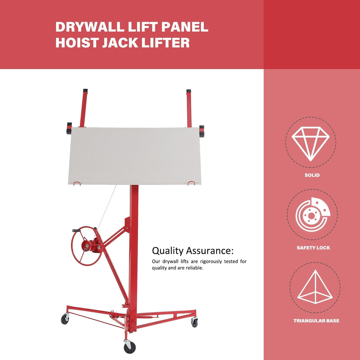 Maocao Hoom 16ft Drywall Lift 16-ft H x 53.1-in L x 53.1-in W Steel Drywall Lift