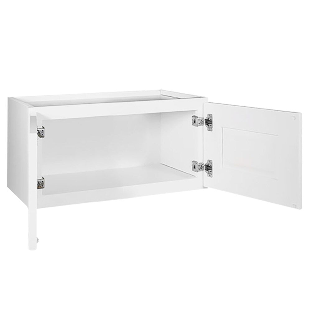 Design House Brookings 36-in W x 18-in H x 12-in D White Unfinished Maple Wall Fully Assembled Plywood Cabinet (Recessed Panel Shaker Door Style)