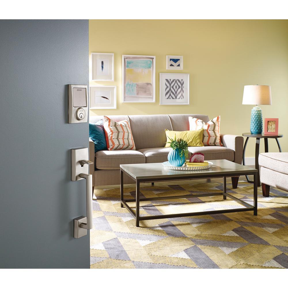 Century Satin Nickel Lower Half Entry Door Handleset and Latitude Door Lever with Century Trim - Super Arbor
