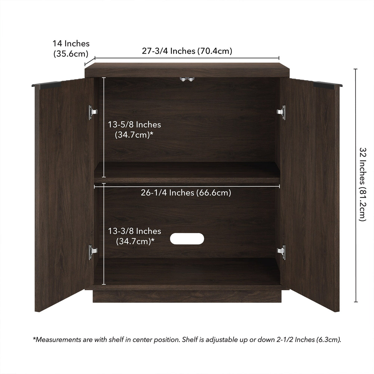 Hailey Home Mansfield Alder Brown 2-Shelf Office Cabinet