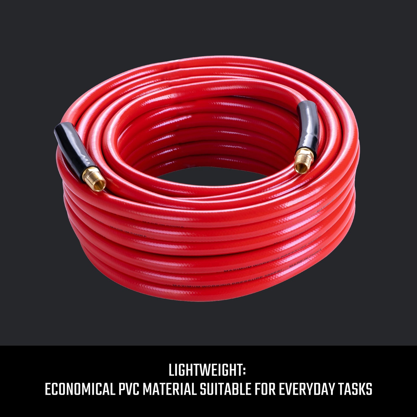 Craftsman 50-ft x 3/8-in PVC Air Hose, 300 PSI, Red