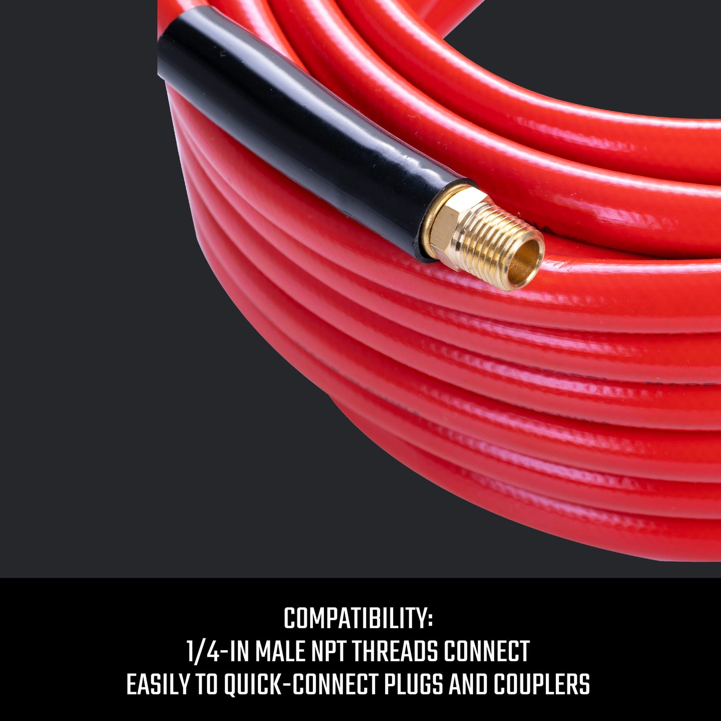 Craftsman 50-ft x 3/8-in PVC Air Hose, 300 PSI, Red