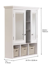 allen + roth 24.75-in x 30.25-in Surface Mount White Mirrored Soft Close Medicine Cabinet