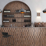 Apollo Tile Brisk Copper 12-in x 12-in Brushed PVC Hexagon Peel and Stick Wall Tile (10-sq. ft/ Carton)