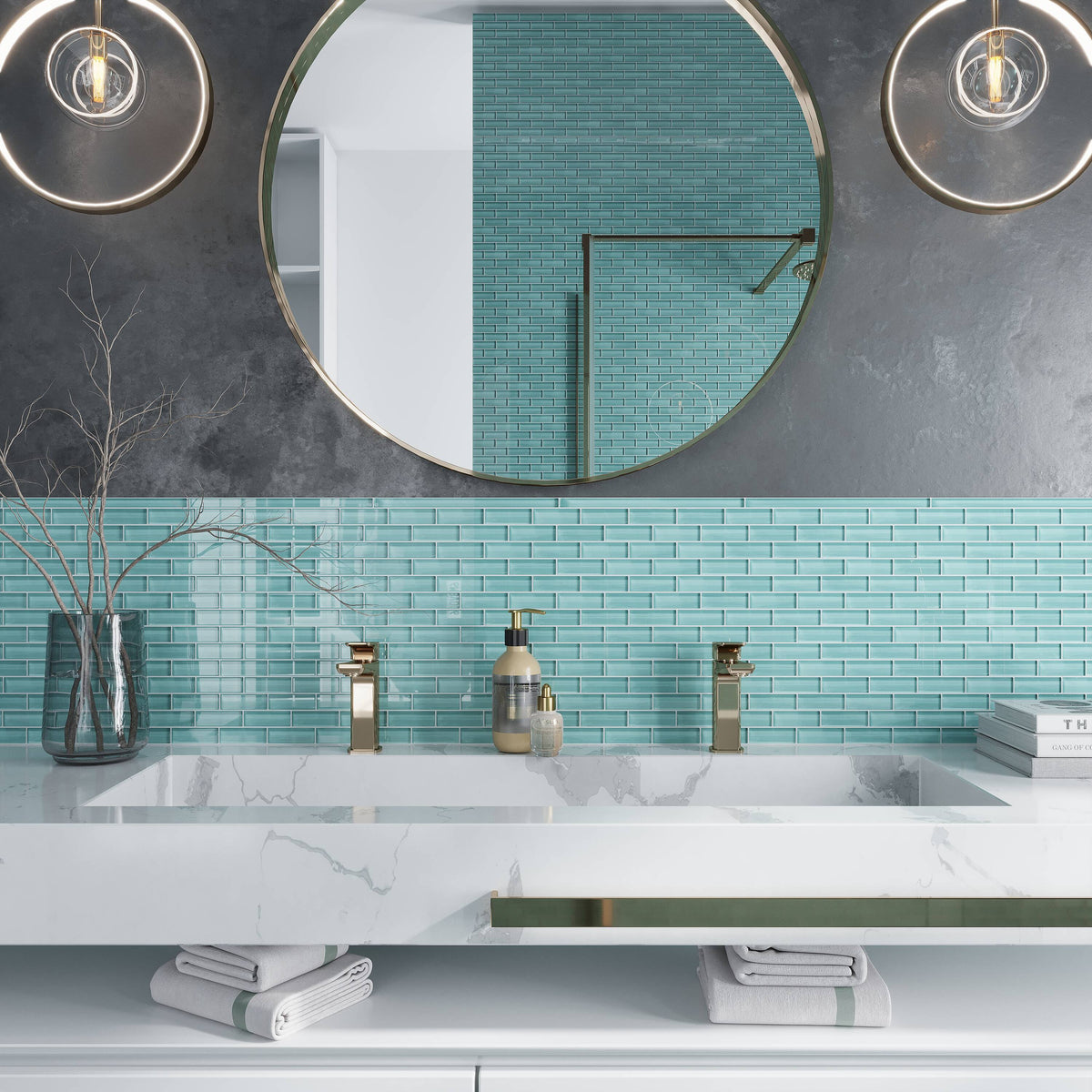 Apollo Tile 10-Pack Sapphire Blue 1/2-in x 12-in Glass Pencil Tile (0.5-sq. ft/ Carton)