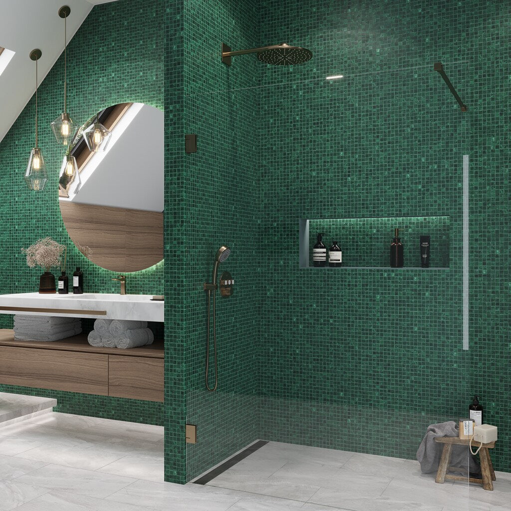 Apollo Tile Skosh Bottle Green 11-1/2-in x 11-1/2-in Glossy Glass Uniform Squares Floor and Wall Tile (18.69-sq. ft/ Carton)