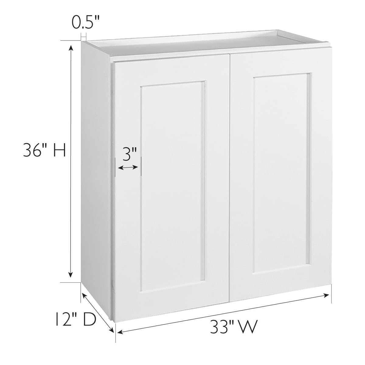 Design House Brookings 33-in W x 36-in H x 12-in D White Maple Wall Ready To Assemble Plywood Cabinet (Recessed Panel Shaker Door Style)