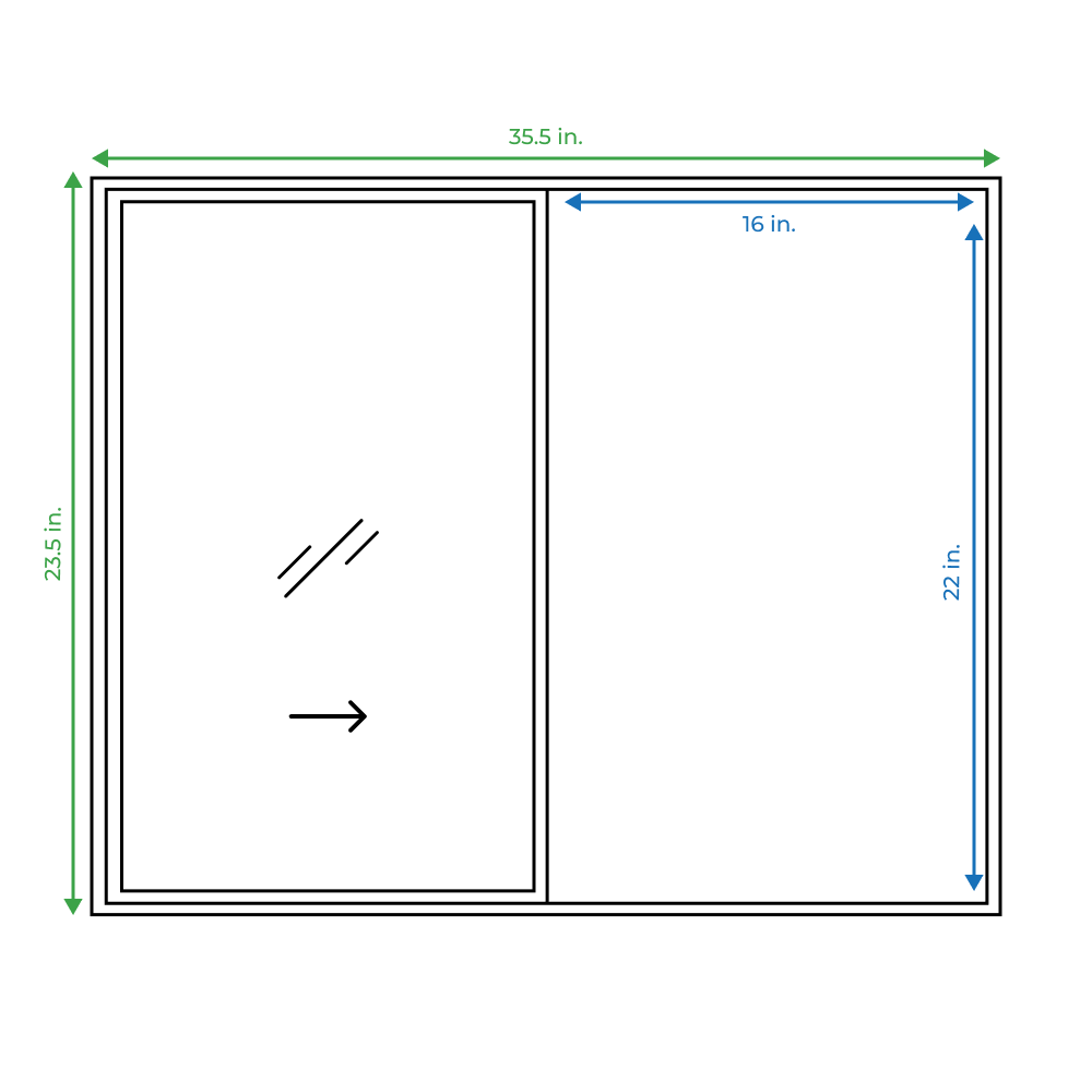 Project Source 10001 Series 35-1/2-in W x 23-1/2-in H x 3-in Jamb Left-Operable Vinyl Sliding Window, White, Half Screen Included