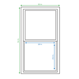 Project Source 40000 Series Replacement 30-in x 54-in x 1-3/4-in Jamb Silver Aluminum Single-Pane Single-Hung Window, Half Screen Included