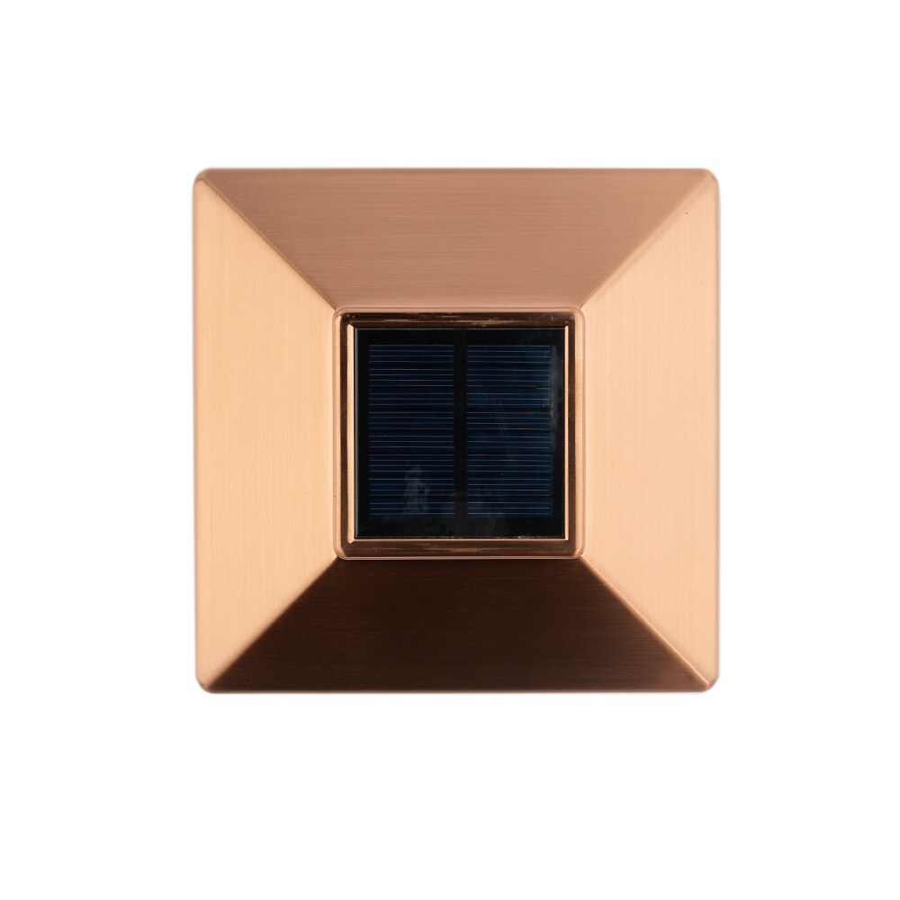 Deckorators 4-in x 4-in 7-Lumen 1-Watt Copper Battery-operated LED Outdoor Post Cap Light (6500 K)