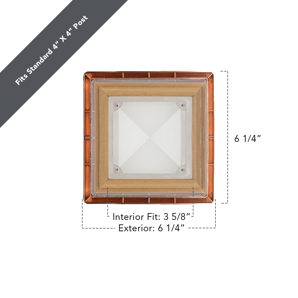 Deckorators 4-in x 4-in 7-Lumen 1-Watt Copper Battery-operated LED Outdoor Post Cap Light (6500 K)