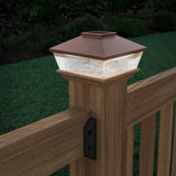 Deckorators 4-in x 4-in 7-Lumen 1-Watt Copper Battery-operated LED Outdoor Post Cap Light (6500 K)