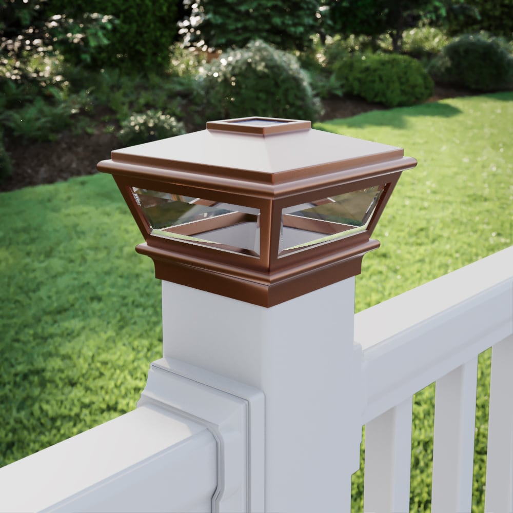 Deckorators 4-in x 4-in 5-Lumen 1-Watt Copper Solar LED Outdoor Post Cap Light (6500 K)