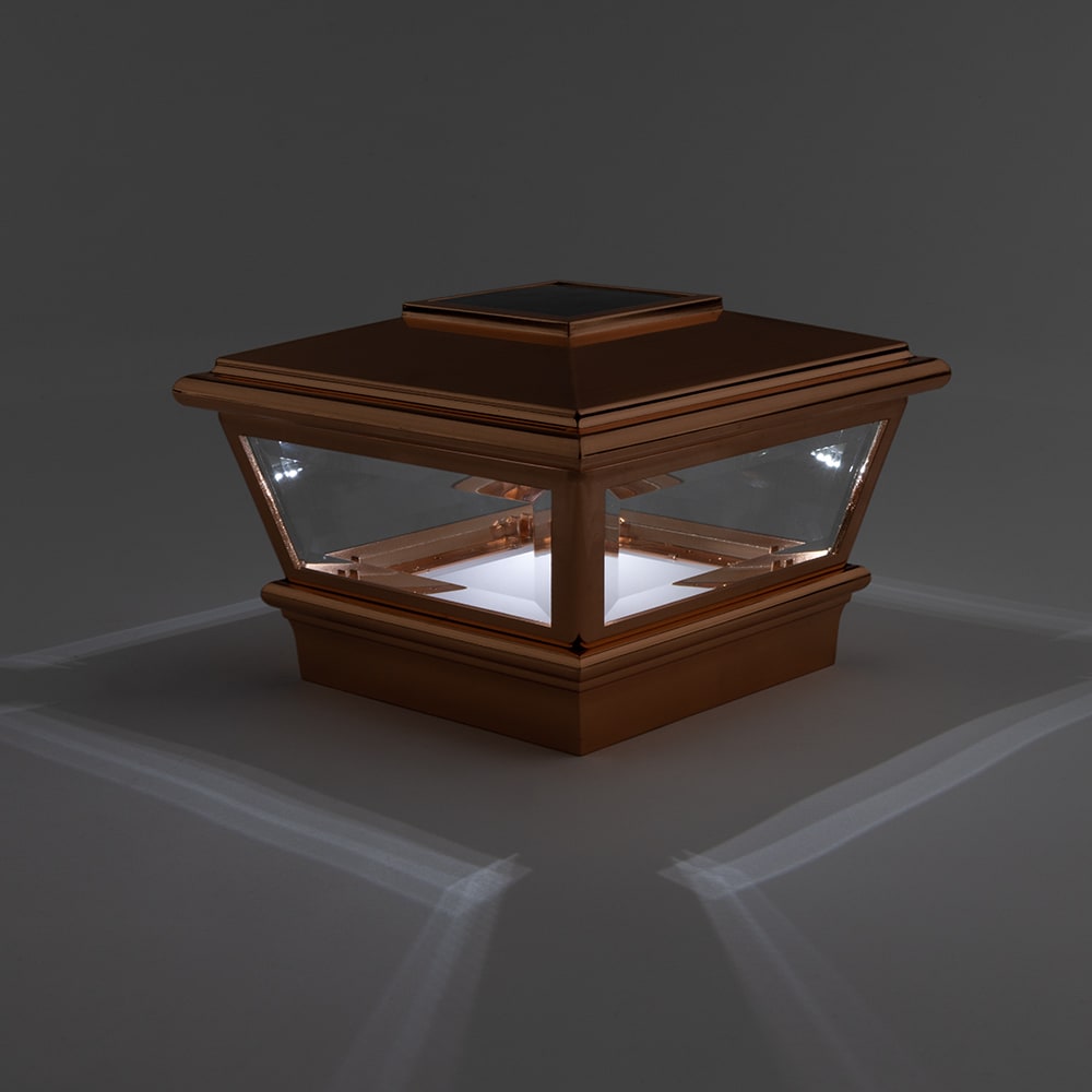 Deckorators 4-in x 4-in 5-Lumen 1-Watt Copper Solar LED Outdoor Post Cap Light (6500 K)