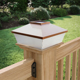 Deckorators 6-in x 6-in 6-Lumen 1-Watt Copper Battery-operated LED Outdoor Post Cap Light (6500 K)