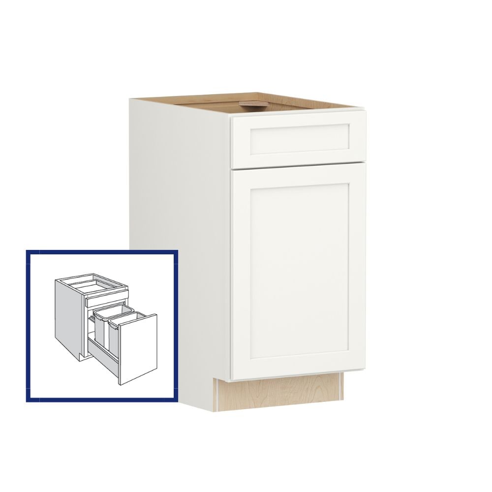 Shenandoah PRO Express Breckenridge 18-in W x 34.5-in H x 24-in D Linen Full Overlay 1-Drawer Pull-out Wastebasket Base Fully Assembled Plywood Cabinet (Recessed Panel Style)