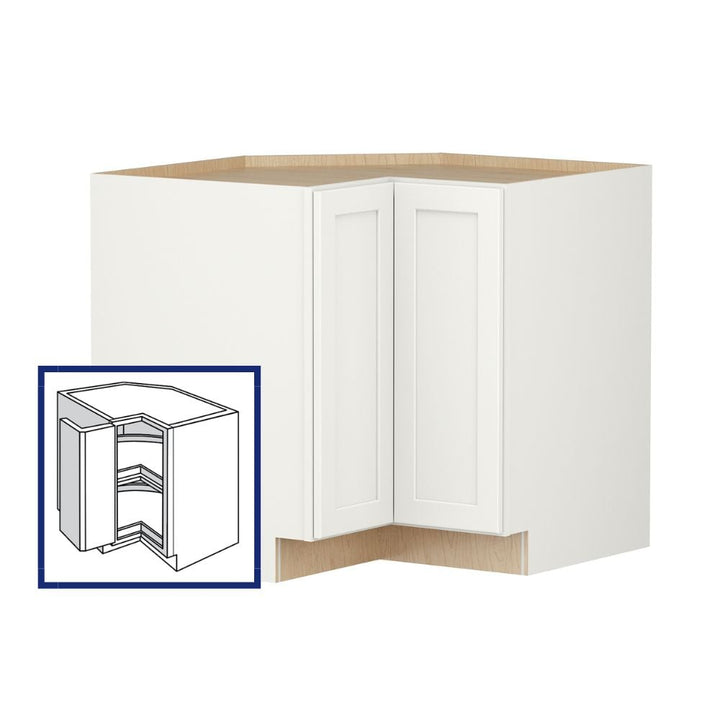 Shenandoah PRO Express Breckenridge 36-in W x 34.5-in H x 24-in D Linen Full Overlay Lazy Susan Corner Base Fully Assembled Plywood Cabinet (Recessed Panel Shaker Style)