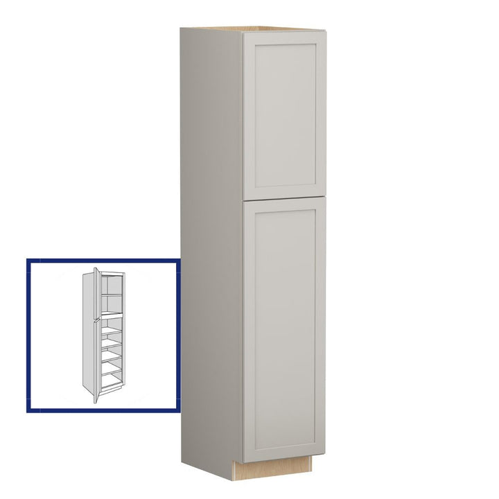 Shenandoah PRO Express Breckenridge 18-in W x 90-in H x 24-in D Stone Full Overlay Pantry Fully Assembled Plywood Cabinet (Recessed Panel Shaker Door Style)