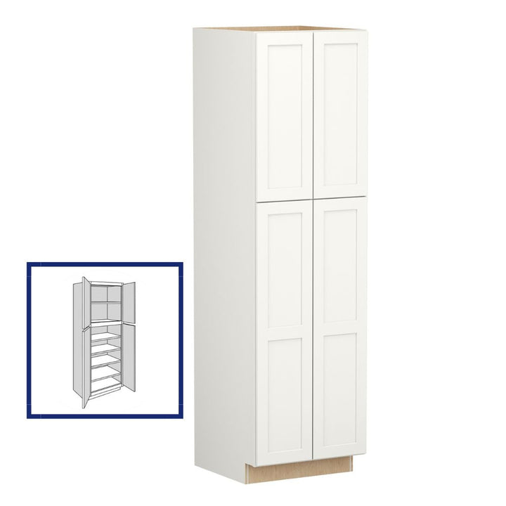 Shenandoah PRO Express Breckenridge 24-in W x 90-in H x 24-in D Linen Pantry Fully Assembled Plywood Cabinet (Recessed Panel Shaker Door Style)