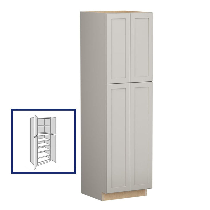 Shenandoah PRO Express Breckenridge 24-in W x 96-in H x 24-in D Stone Pantry Fully Assembled Plywood Cabinet (Recessed Panel Shaker Door Style)