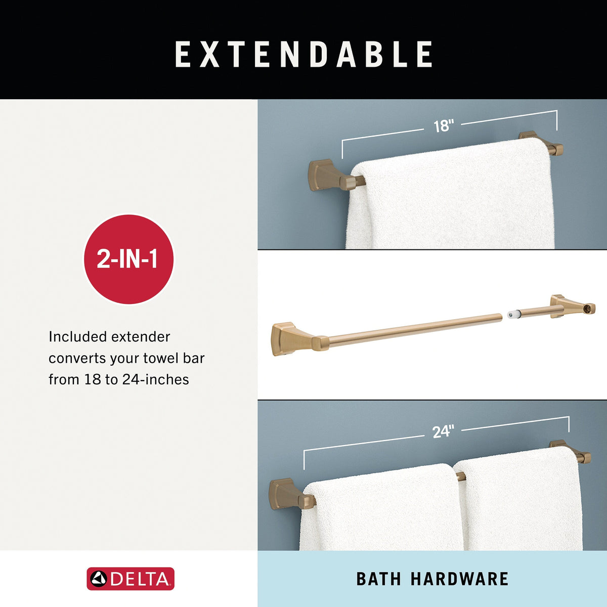 Delta Flynn 3-Piece SpotShield Brushed Nickel Bathroom Hardware Set (Towel Bar, Toilet Paper Holder, Towel Ring)