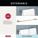 Delta Flynn 3-Piece SpotShield Brushed Nickel Bathroom Hardware Set (Towel Bar, Toilet Paper Holder, Towel Ring)