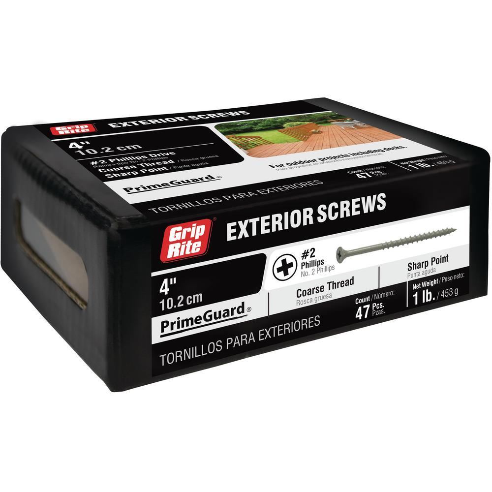 #10 x 4 in. Philips Bugle-Head Coarse Thread Sharp Point Polymer Coated Exterior Screw - Super Arbor