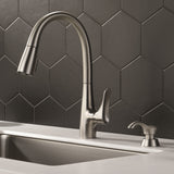 Delta Dunsley SpotShield Stainless 1-Handle Pull-Down Kitchen Faucet with Deck Plate & Soap Dispenser