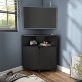 Furniture of America Leto Black Contemporary/Modern Mdf Media Cabinet