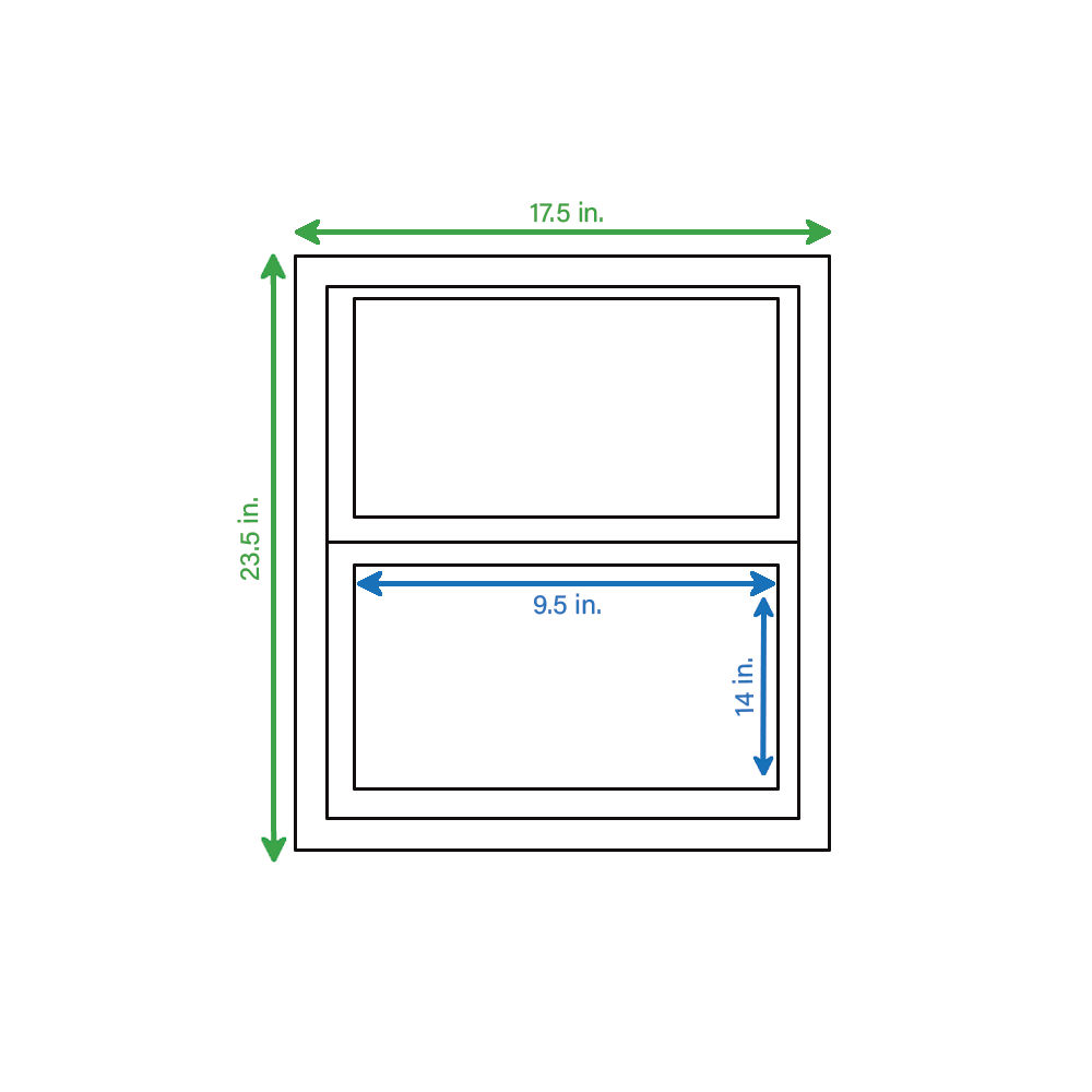 Project Source 20000S Series New Construction 17-1/2-in x 23-1/2-in x 2-1/4-in Jamb White Vinyl Single-glazed Single Hung Window Half Screen Included