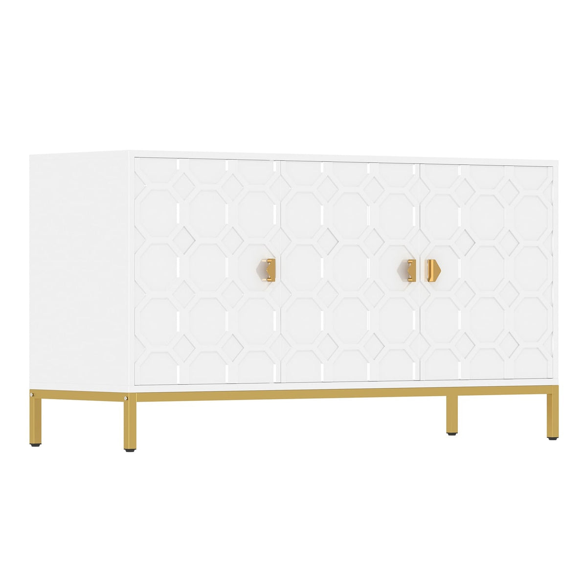 Mondawe 29.5 in. 3-Door Accent Cabinet, White
