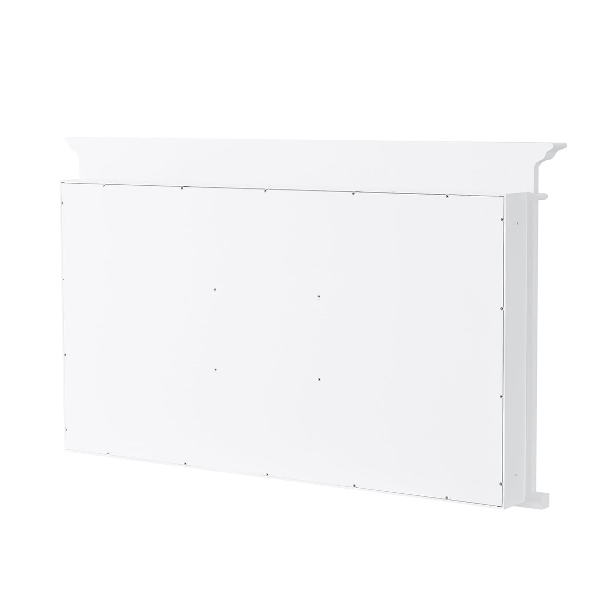WELLFOR GRACE Solid Wood 55-in x 32-in Recessed Mount White Mirrored Soft Close Medicine Cabinet