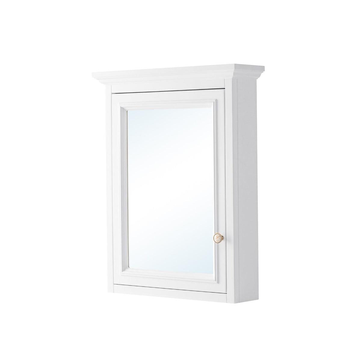 WELLFOR GRACE Solid Wood 24-in x 30-in Surface Mount White Mirrored Soft Close Medicine Cabinet