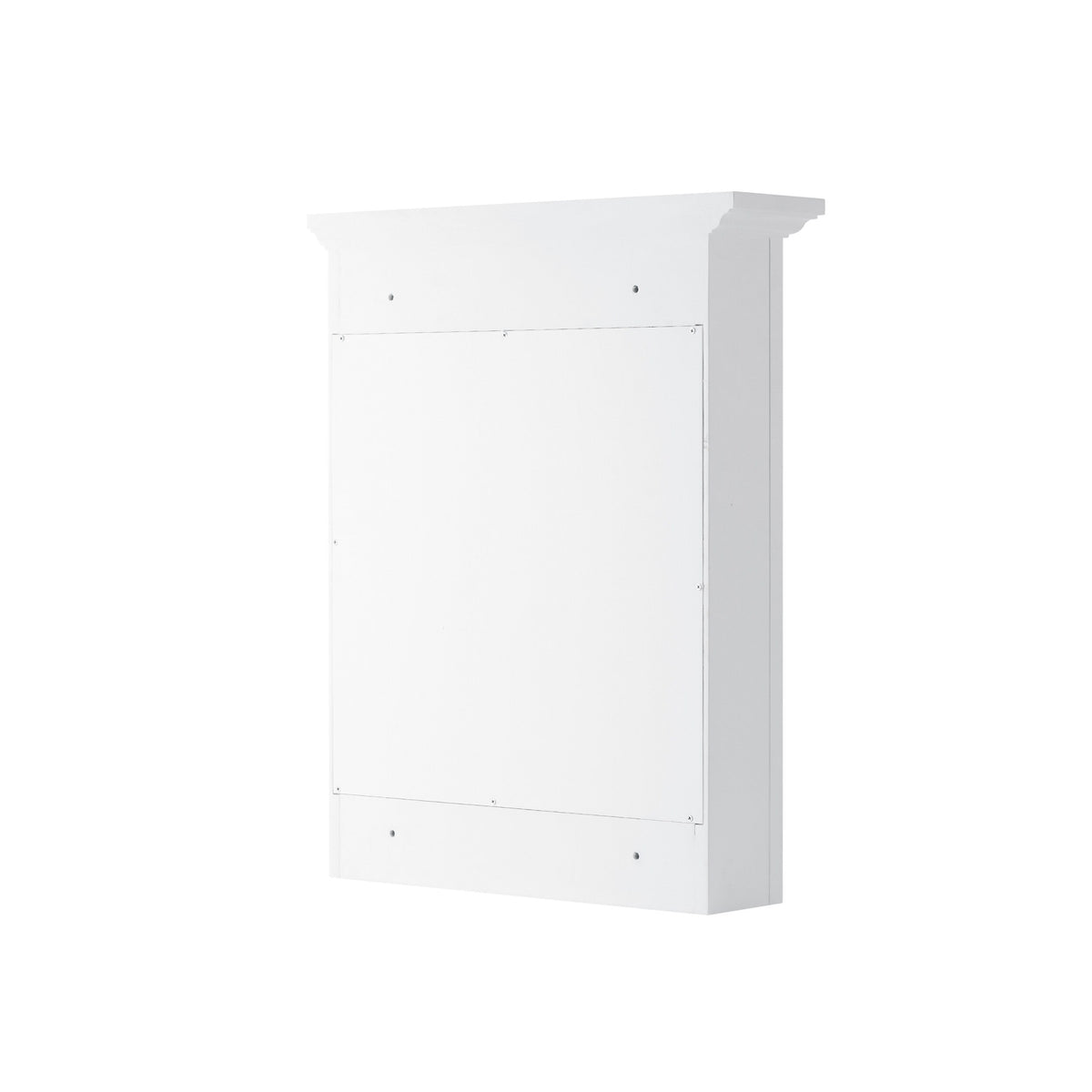 WELLFOR GRACE Solid Wood 24-in x 30-in Surface Mount White Mirrored Soft Close Medicine Cabinet