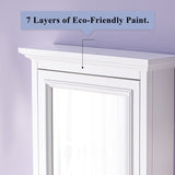 WELLFOR GRACE Solid Wood 24-in x 30-in Surface Mount White Mirrored Soft Close Medicine Cabinet