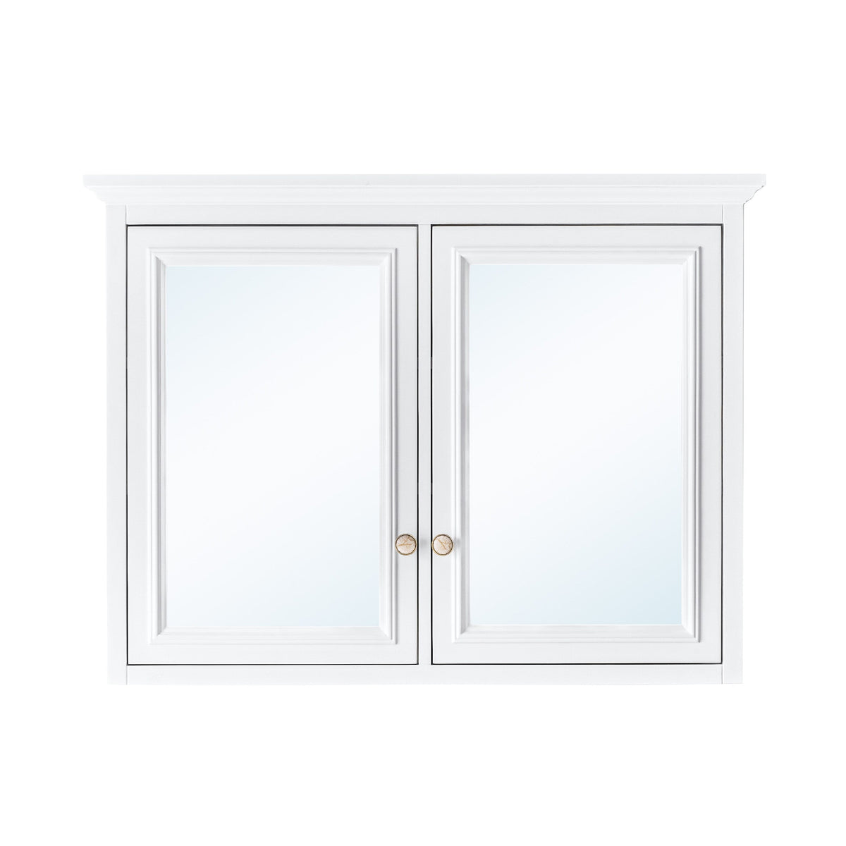 WELLFOR GRACE Solid Wood 40-in x 30-in Surface Mount White Mirrored Soft Close Medicine Cabinet